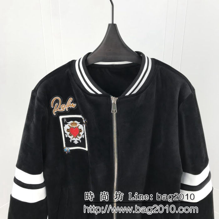 DＧ杜嘉班納 撲克牌系列 18ss秋冬新款 絲絨棒球款 男款外套 ydi1648